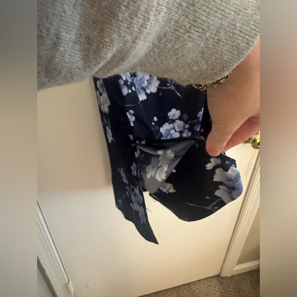 Vintage Y2K Blue Slip Skirt | Floral Pattern - Picture 3 of 7